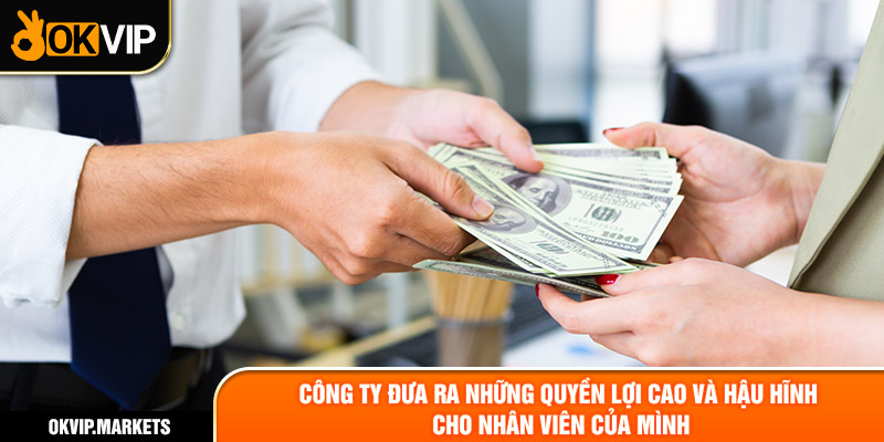 Công ty đưa ra những quyền lợi cao và hậu hĩnh cho nhân viên của mình