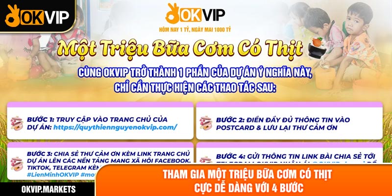 Tham gia một triệu bữa cơm có thịt cực dễ dàng với 4 bước